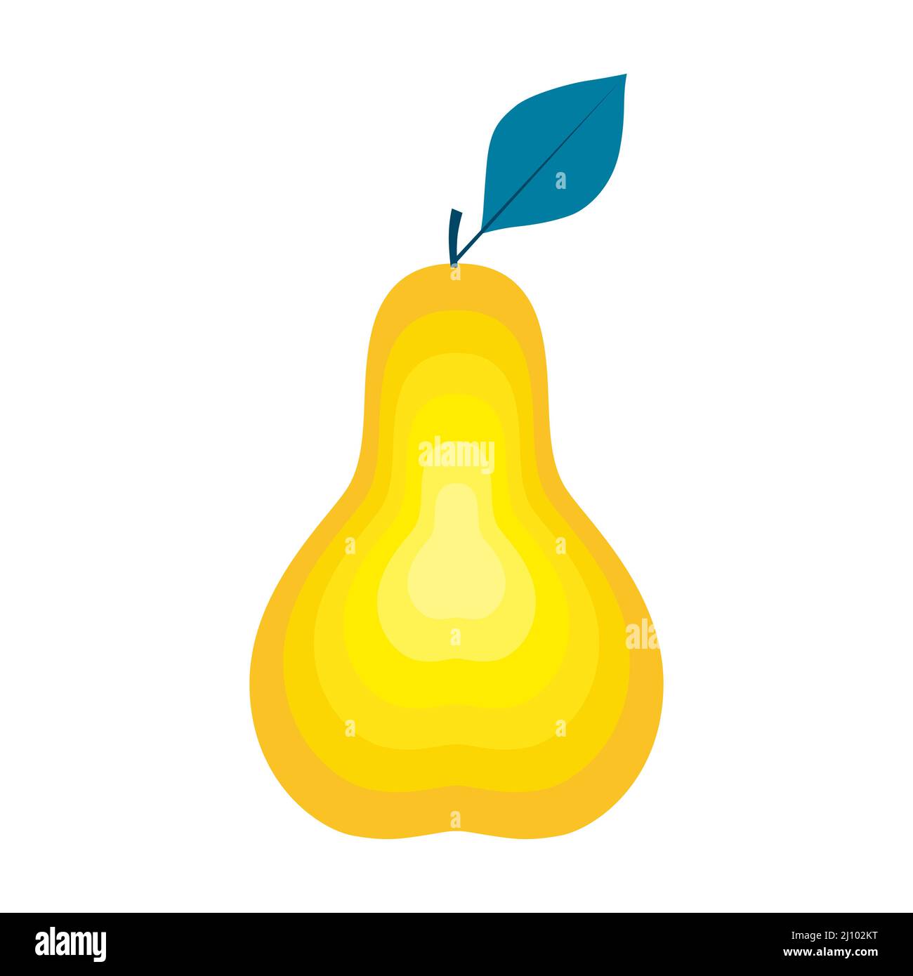 Pera. Frutta biologica isolata su sfondo bianco. Stile di vita sano. Illustrazione vettoriale in stile piatto. Illustrazione Vettoriale