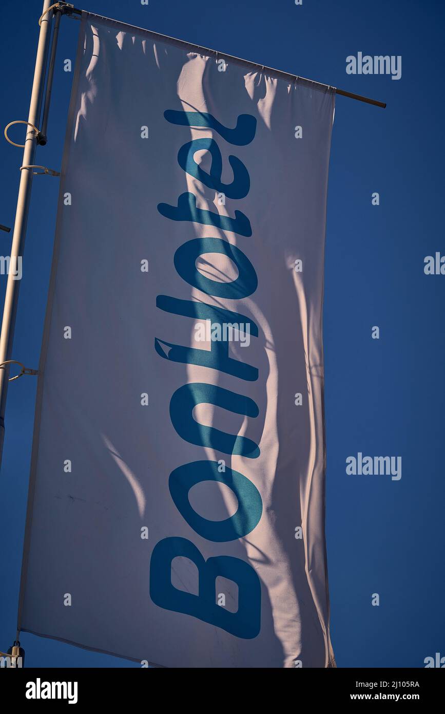 Bandiera bianca del BonHotel Foto Stock