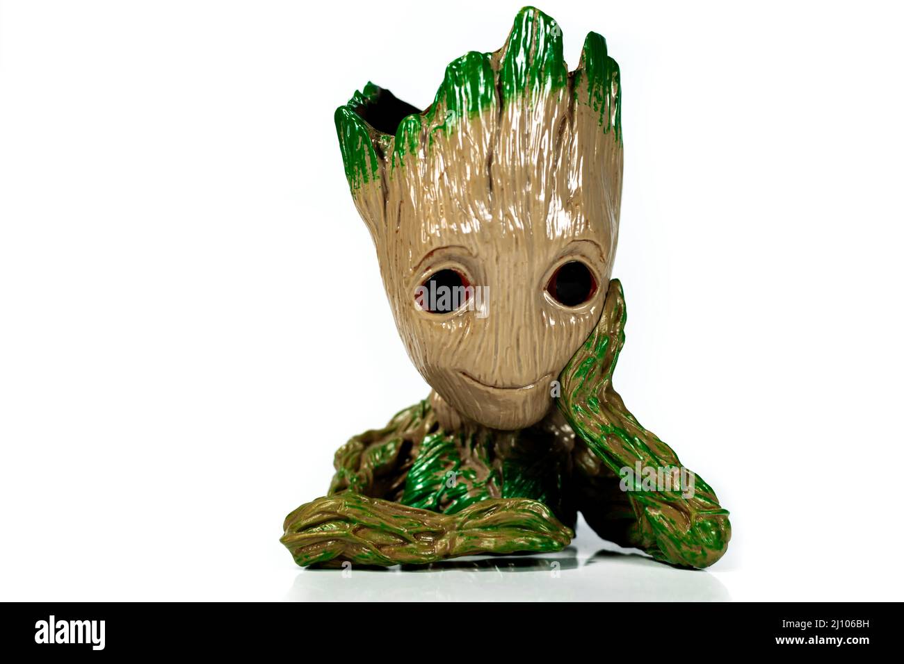 Figura di plastica del bambino Groot Foto Stock