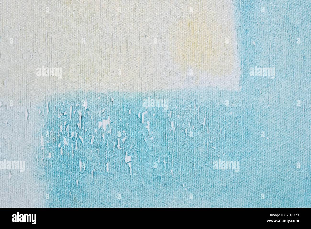 Astratto arte sfondo chiaro blu e bianco colori. Pittura ad acquerello su tela con gradiente cielo. Frammento di disegno su carta con motivo ondulato. Foto Stock