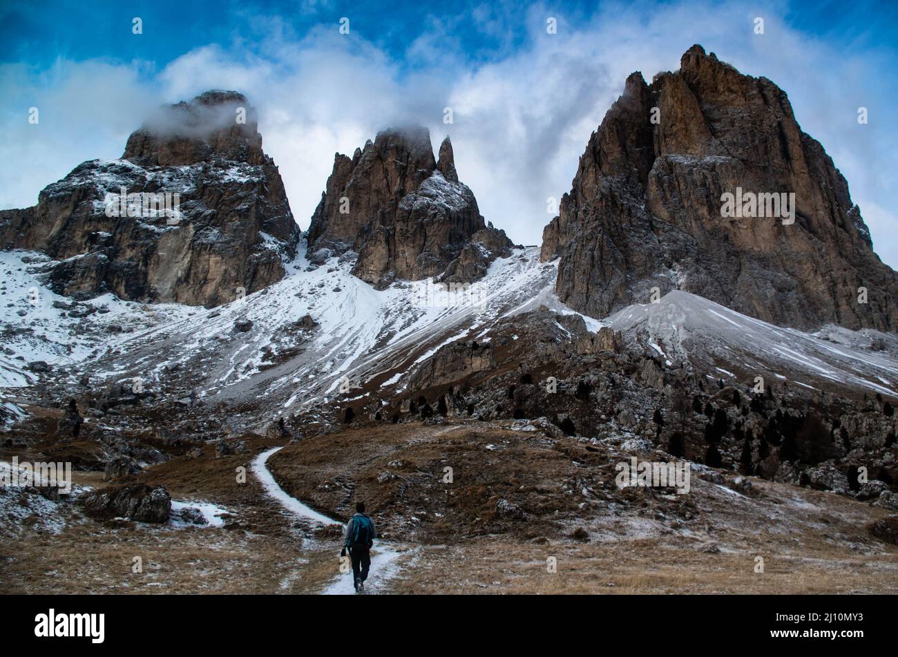 Le dolomiti di tre Cime di Lavaredo in Italia europa Foto Stock