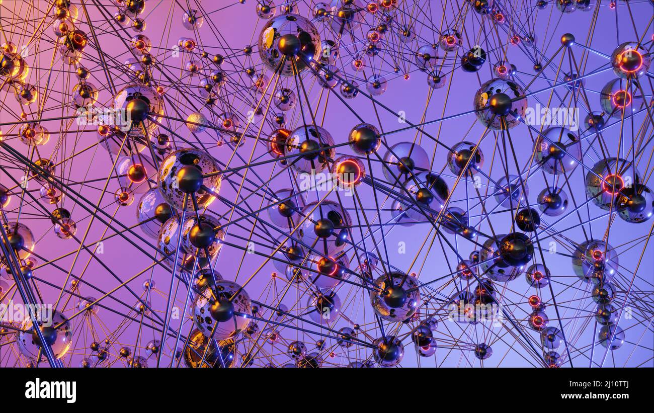 Background medico scientifico con atomi e molecole Foto Stock