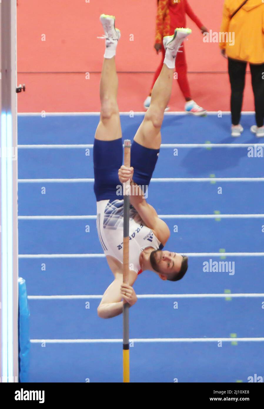 Valentin LAVILLENIE di Francia, finale Pole Vault uomini durante il Mondiale Atletica Indoor Championships 2022 il 20 marzo 2022 presso la Stark Arena di Belgrado, Serbia - Foto Laurent Lairys / DPPI Foto Stock