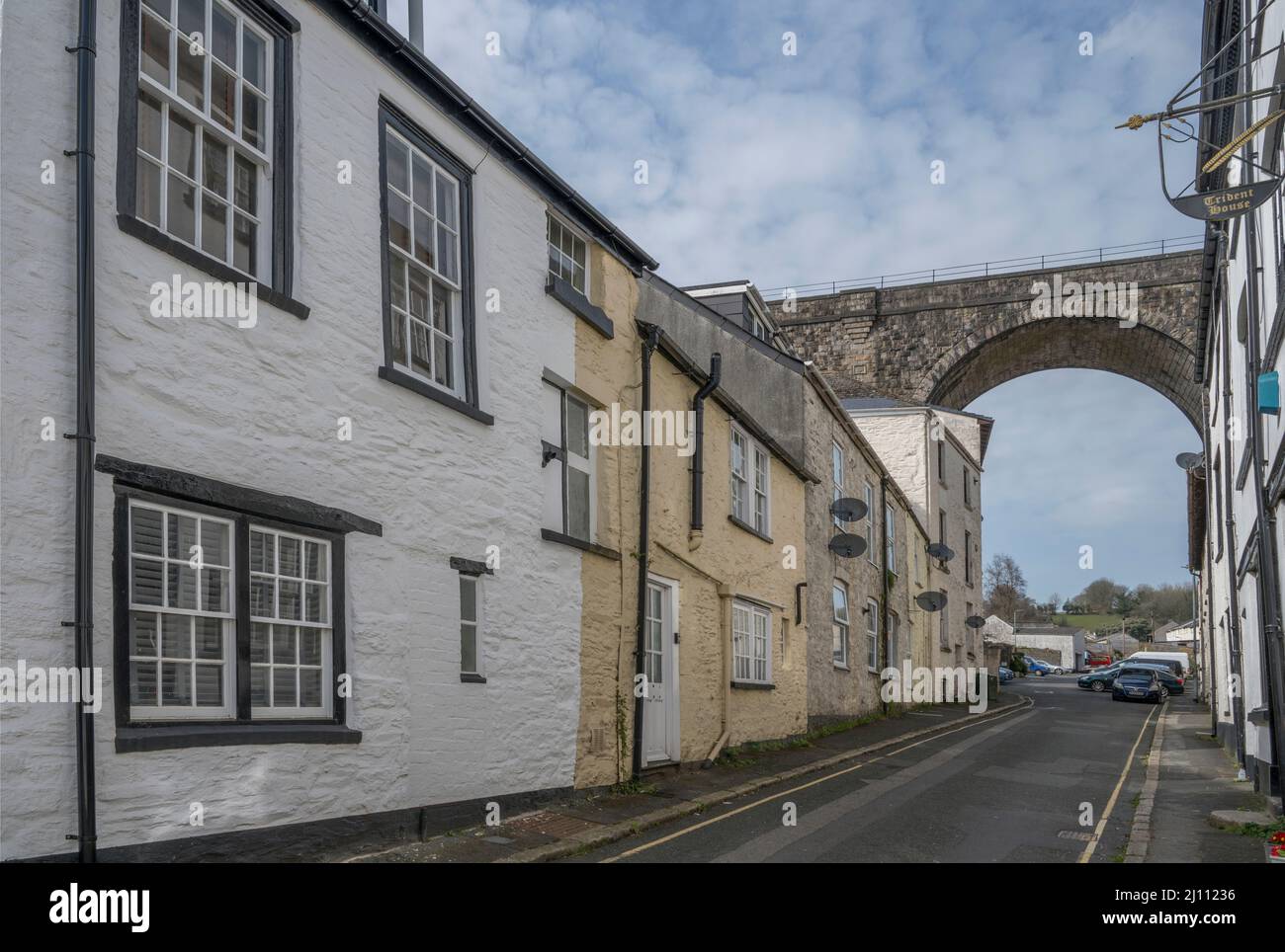 Strade secondarie del vecchio mondo di Tavistock in Devon Foto Stock