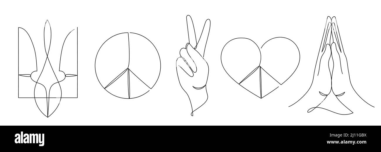 Pace in un moderno stile lineare minimalista astratto. Illustrazione Vettoriale
