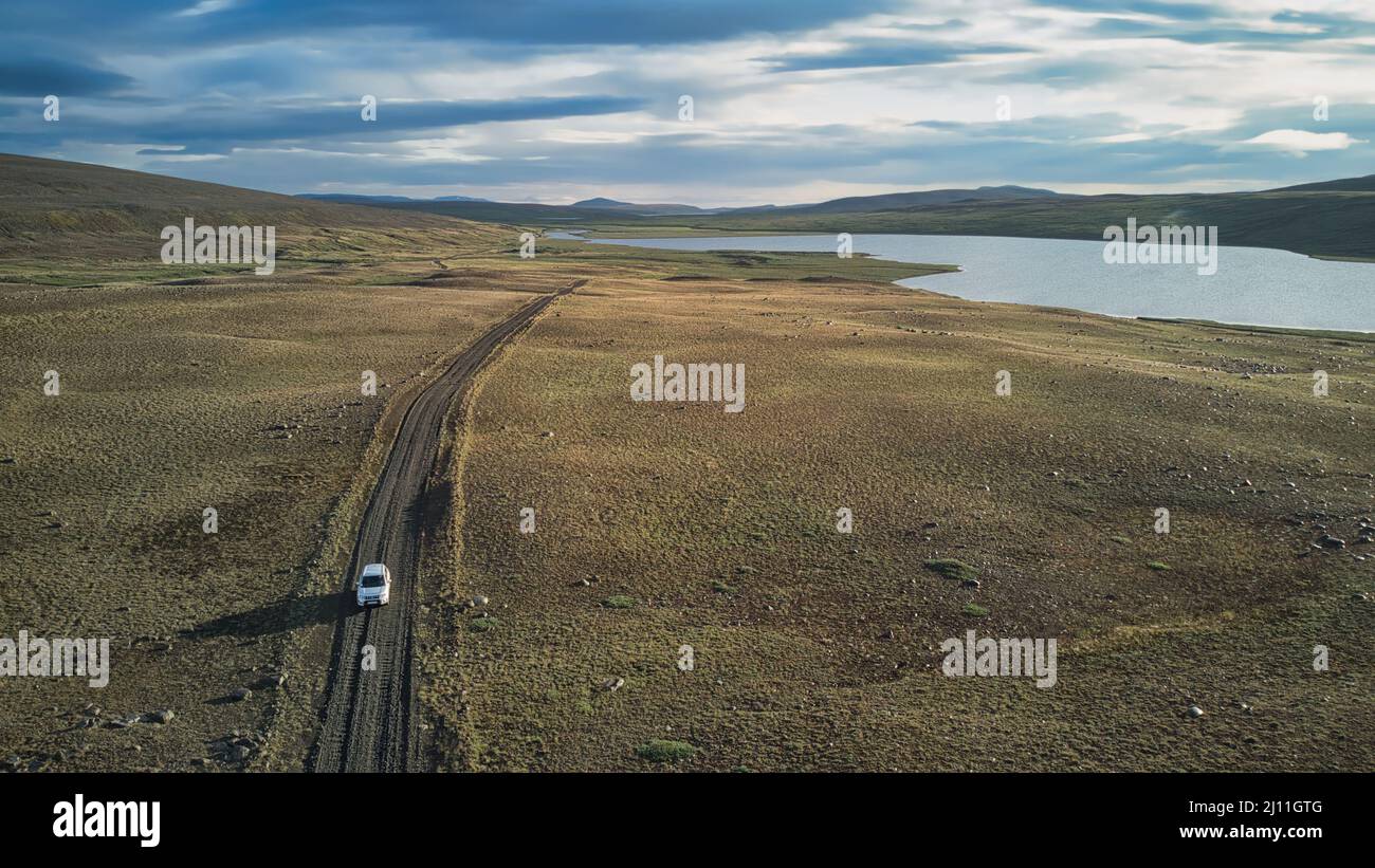 vista aerea di una strada in ghiandole altopiani Foto Stock