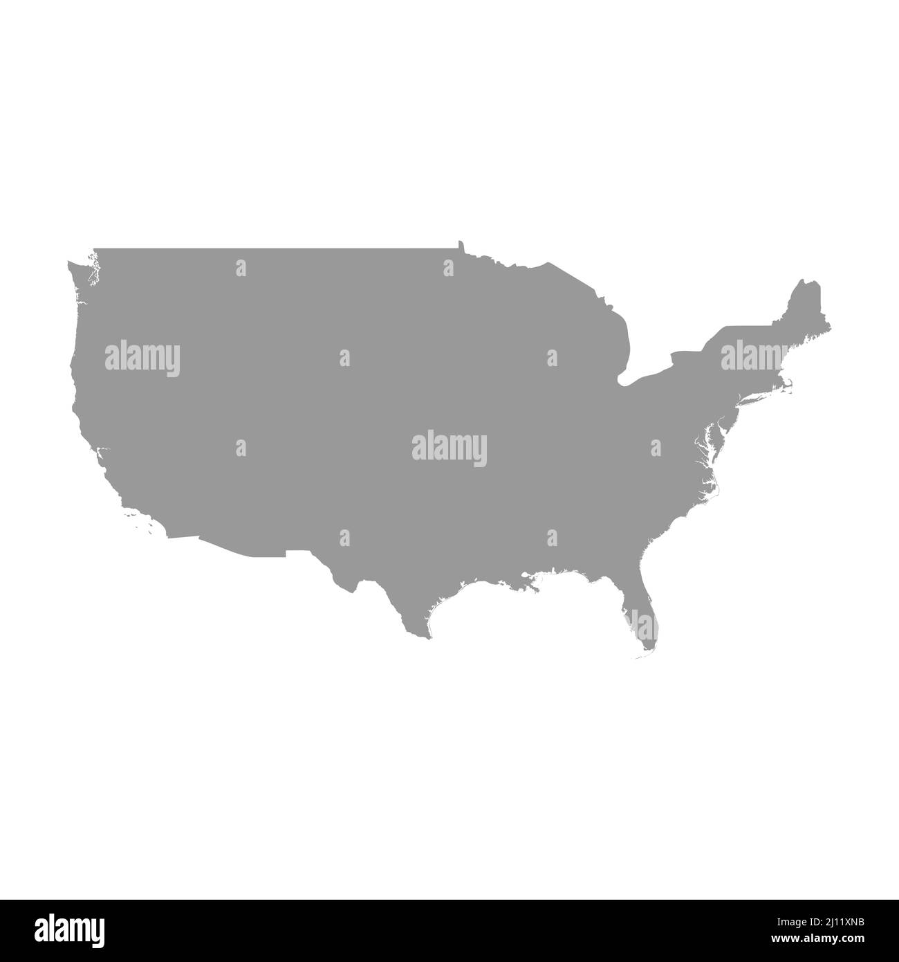 Silhouette della mappa vettoriale degli Stati Uniti d'America Illustrazione Vettoriale