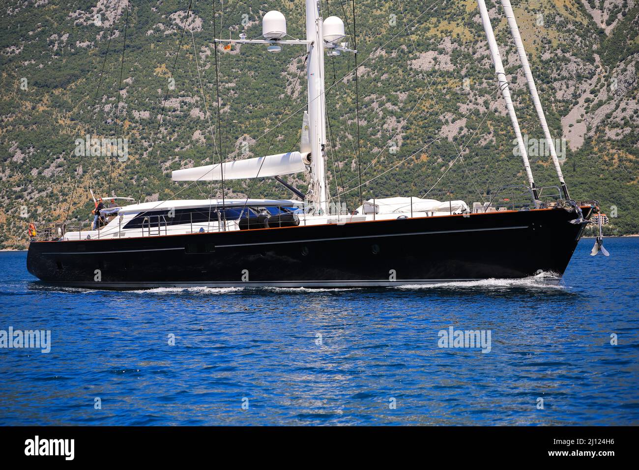 Grande yacht a vela di lusso in Montenegro Foto Stock