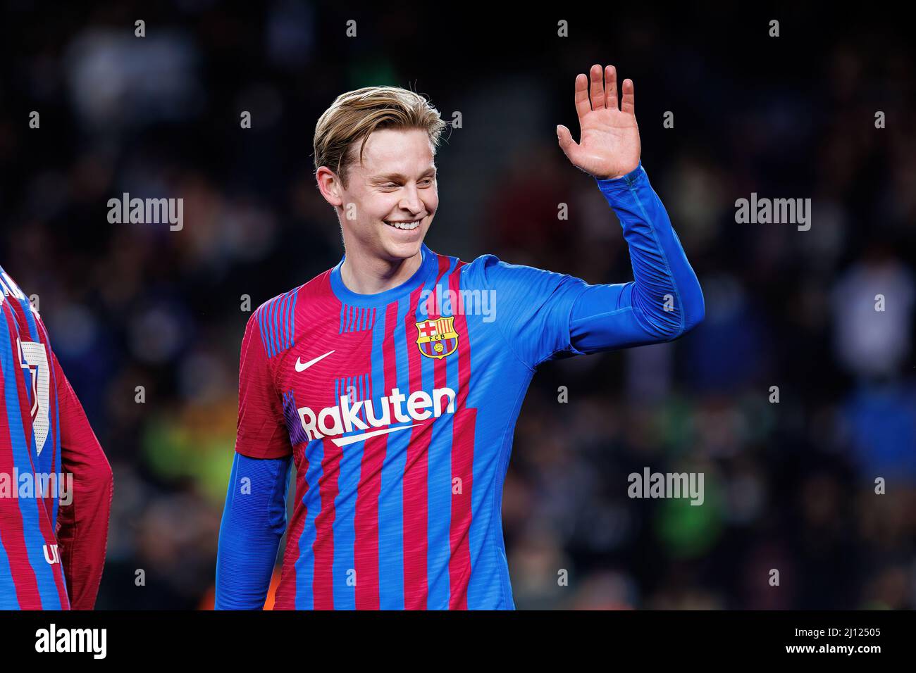 BARCELLONA - FEB 27: Frenkie De Jong celebra un gol alla partita la Liga tra il FC Barcelona e l'Athletic Club de Bilbao allo stadio Camp Nou Foto Stock