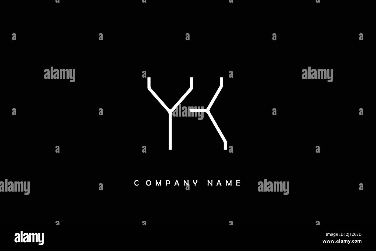 Alfabeti YK o ky lettere Logo Monogramma Illustrazione Vettoriale