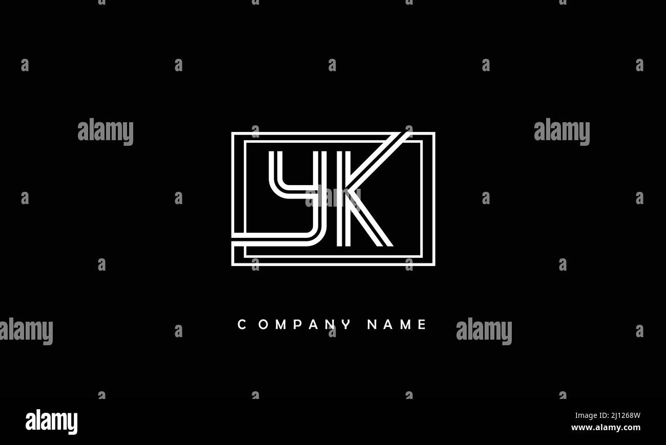 Alfabeti YK o ky lettere Logo Monogramma Illustrazione Vettoriale
