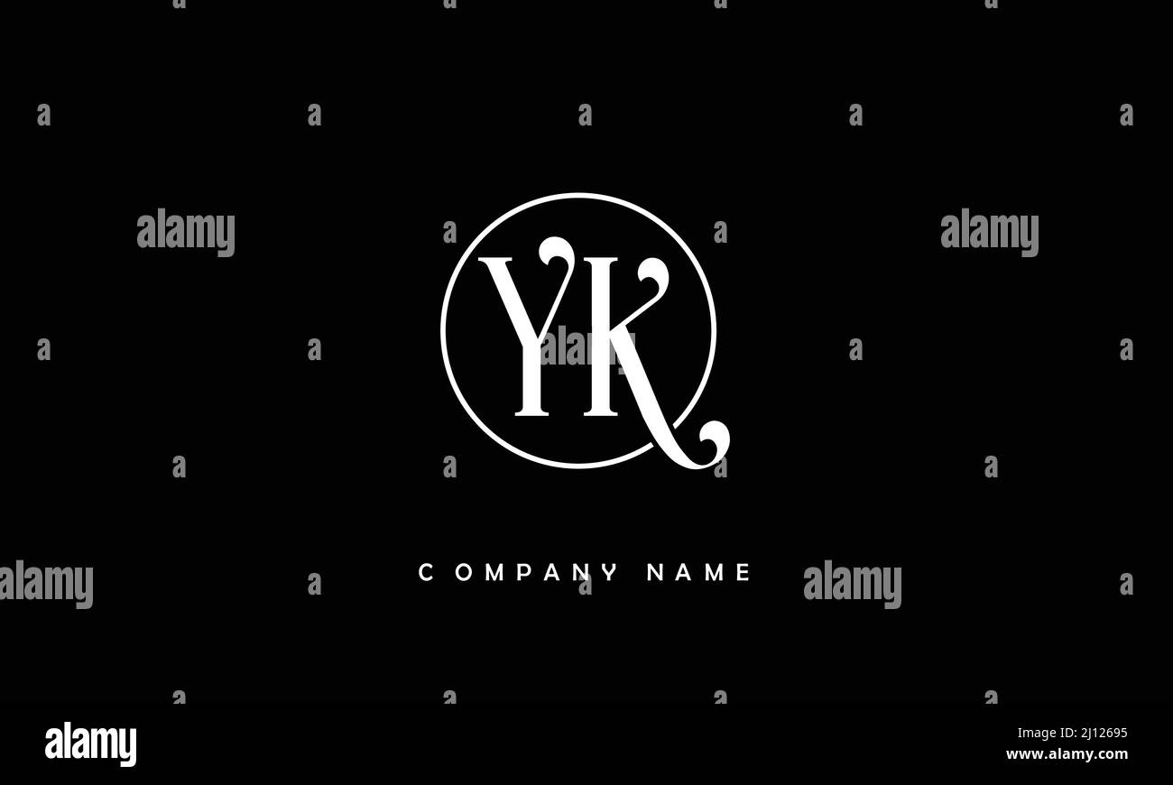 Alfabeti YK o ky lettere Logo Monogramma Illustrazione Vettoriale