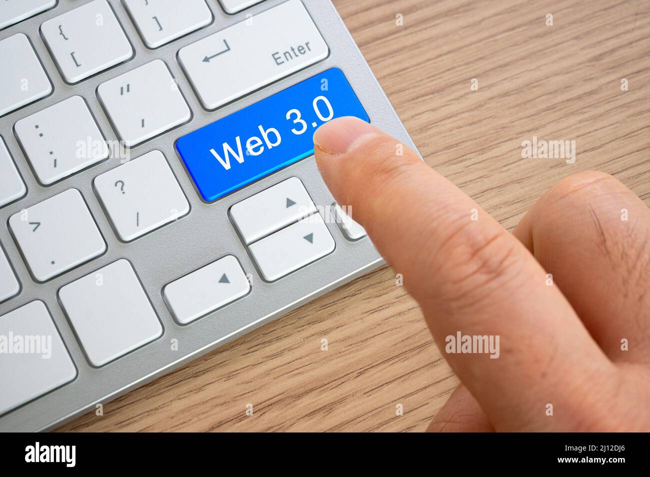 Tastiera del computer con pulsanti Web 3,0. Tecnologia e WEB 3,0. Foto Stock