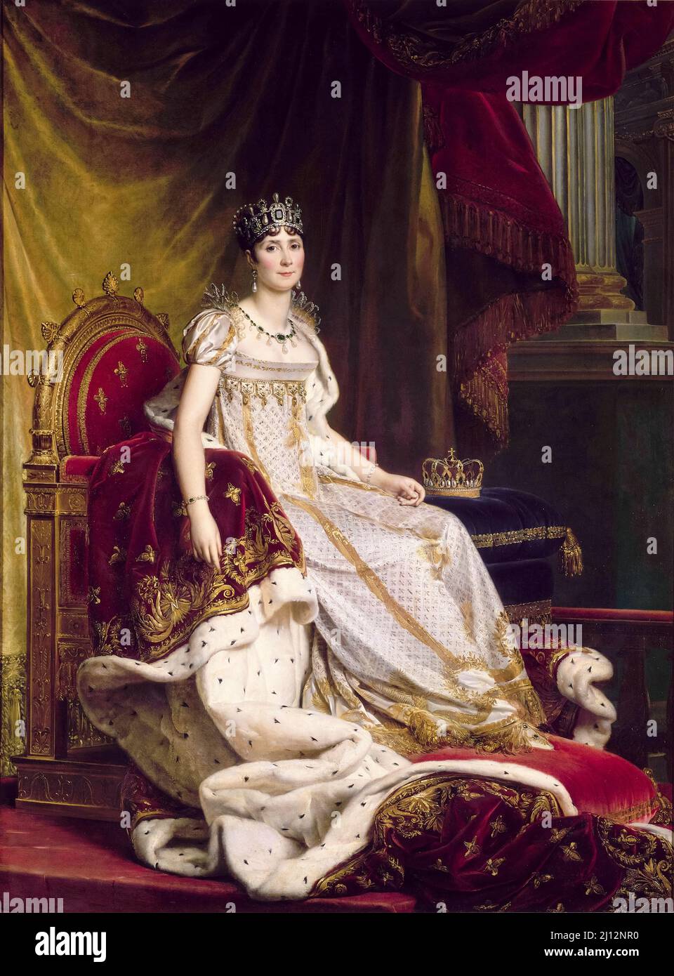 Empress Josephine (1763-1814), in coronazione abiti, olio su tela ritratto pittura di Baron Francis Gérard, 1807-1808 Foto Stock