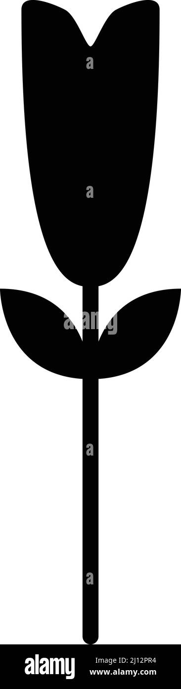 Simbolo dell'icona dell'illustrazione dei fiori per natura, ecologia e ambiente in un'illustrazione glyph a colori piatti Illustrazione Vettoriale