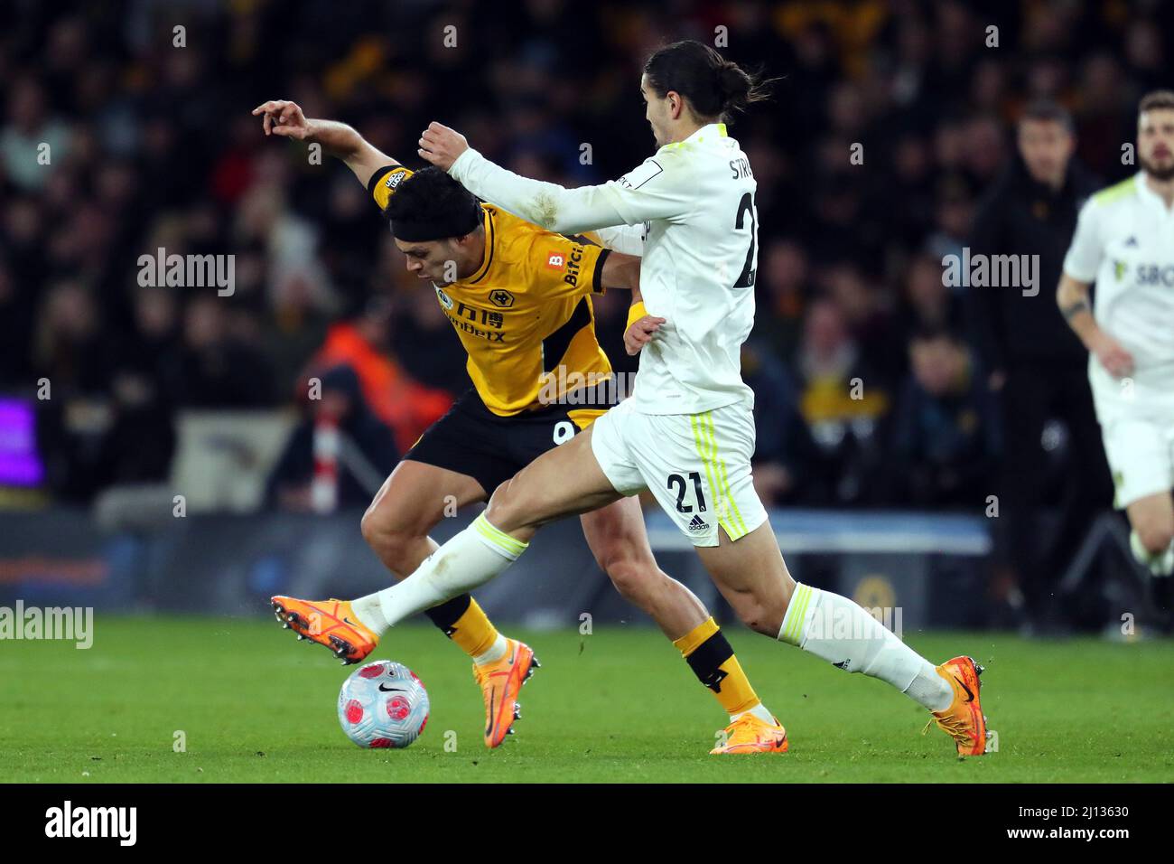 RAUL JIMENEZ, PASCAL STRUIJK, WOLVERHAMPTON WANDERERS FC V LEEDS UNITED FC, 2022 Foto Stock