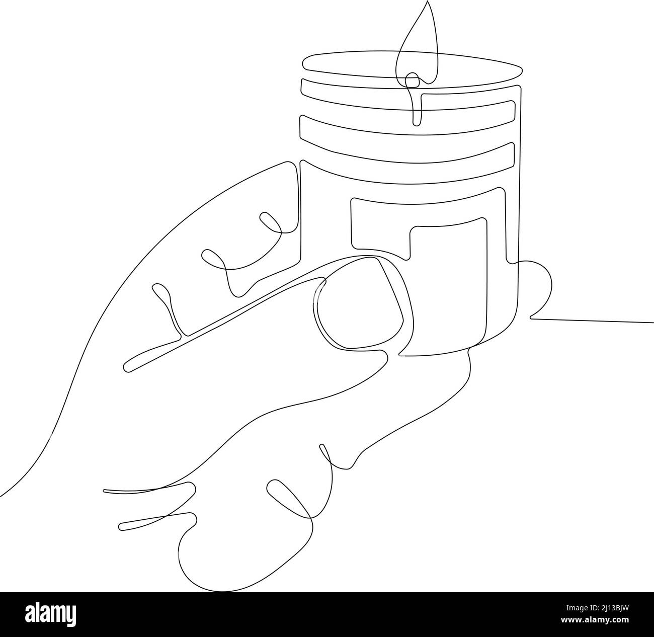 candela in mano umana, candele profumate nel salone termale Illustrazione Vettoriale