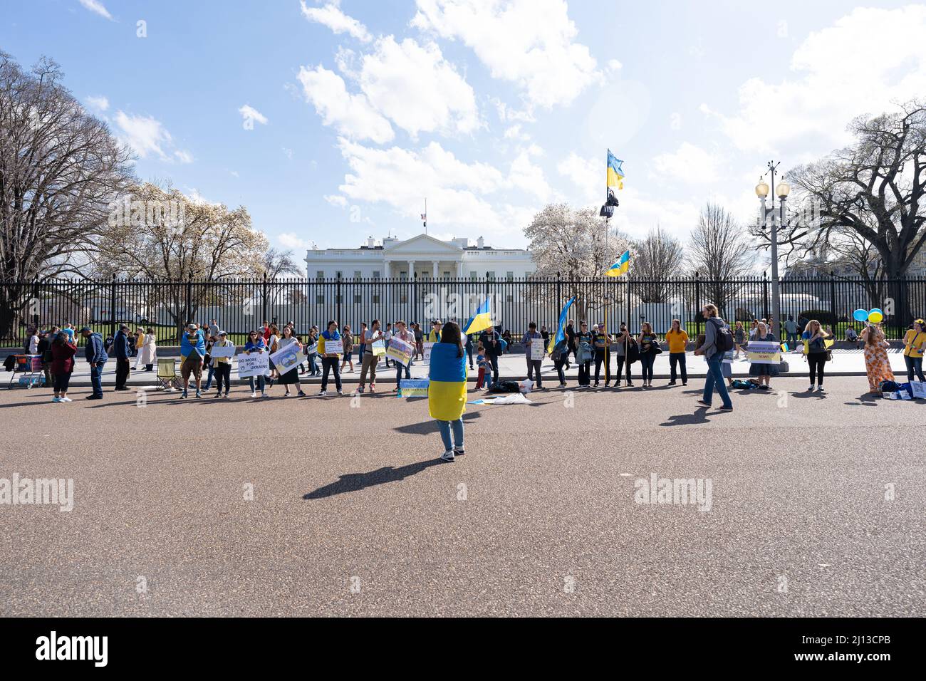 Manifestanti ucraini fuori dalla Casa Bianca Foto Stock