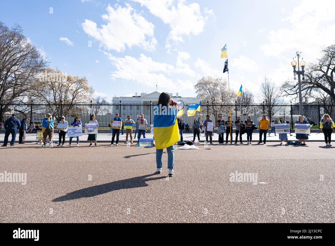 Manifestanti ucraini fuori dalla Casa Bianca Foto Stock