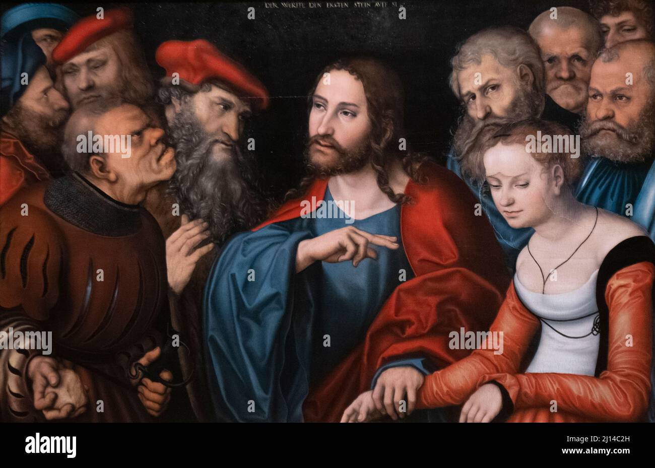 Lucas Cranach il Vecchio - Cristo e l'Adultera (1532) Foto Stock