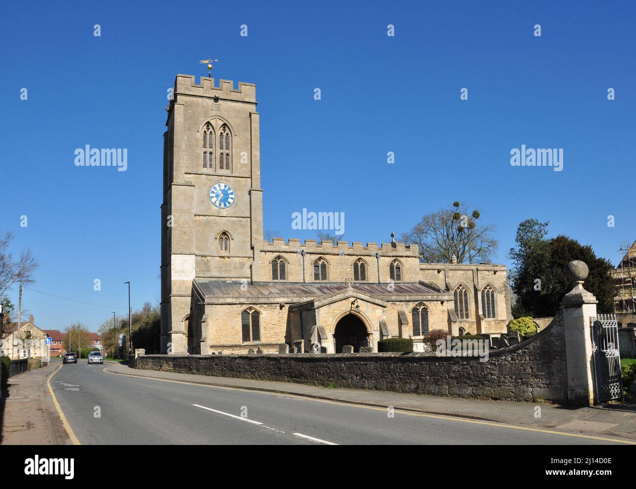 St Guthlac's Church in Church Street, Market Deeping, Lincolnshire, Inghilterra, Regno Unito Foto Stock