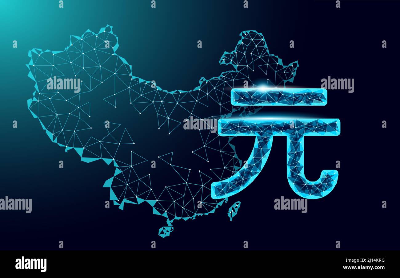 Simbolo yuan della valuta cinese. Pagamento bancario mercato commerciale cinese mappa del mondo Asia. Crescita economica illustrazione vettoriale Illustrazione Vettoriale