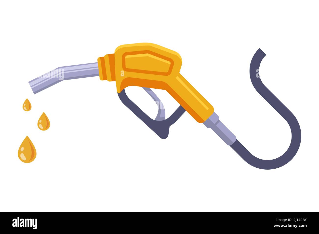 pistola ad un distributore di benzina per riempire il serbatoio di benzina. illustrazione vettoriale piatta Illustrazione Vettoriale