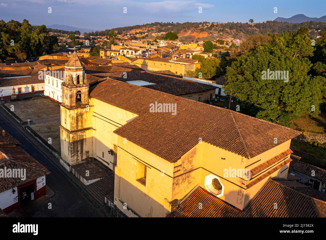 Il tempio di la Compañia a Patzcuaro, Michoacan, Messico. Foto Stock