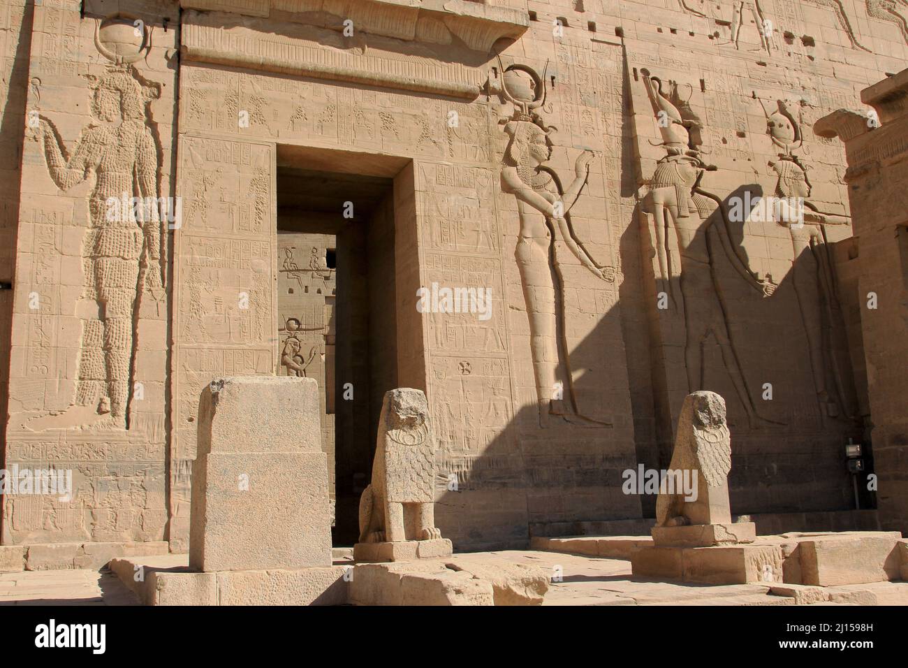 Tempio di Philae, Lago Nasser, nei pressi di Assuan, Egitto Foto Stock