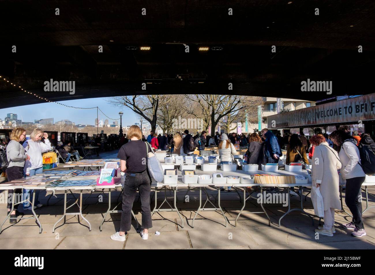 South Bank Book Market, Londra, Regno Unito Foto Stock