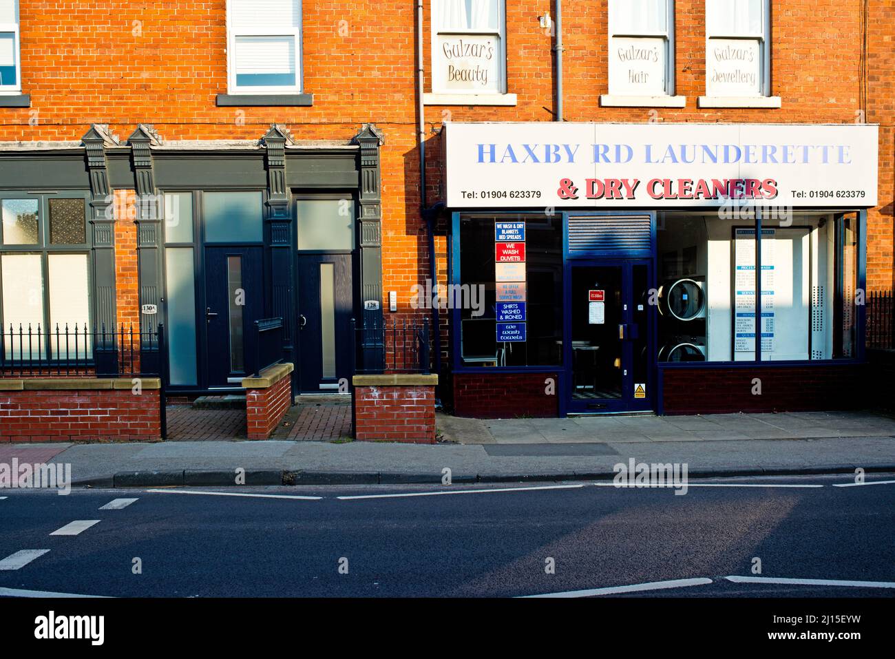 Launderette di Haxby Road, Haxby Road, York, Inghilterra Foto Stock