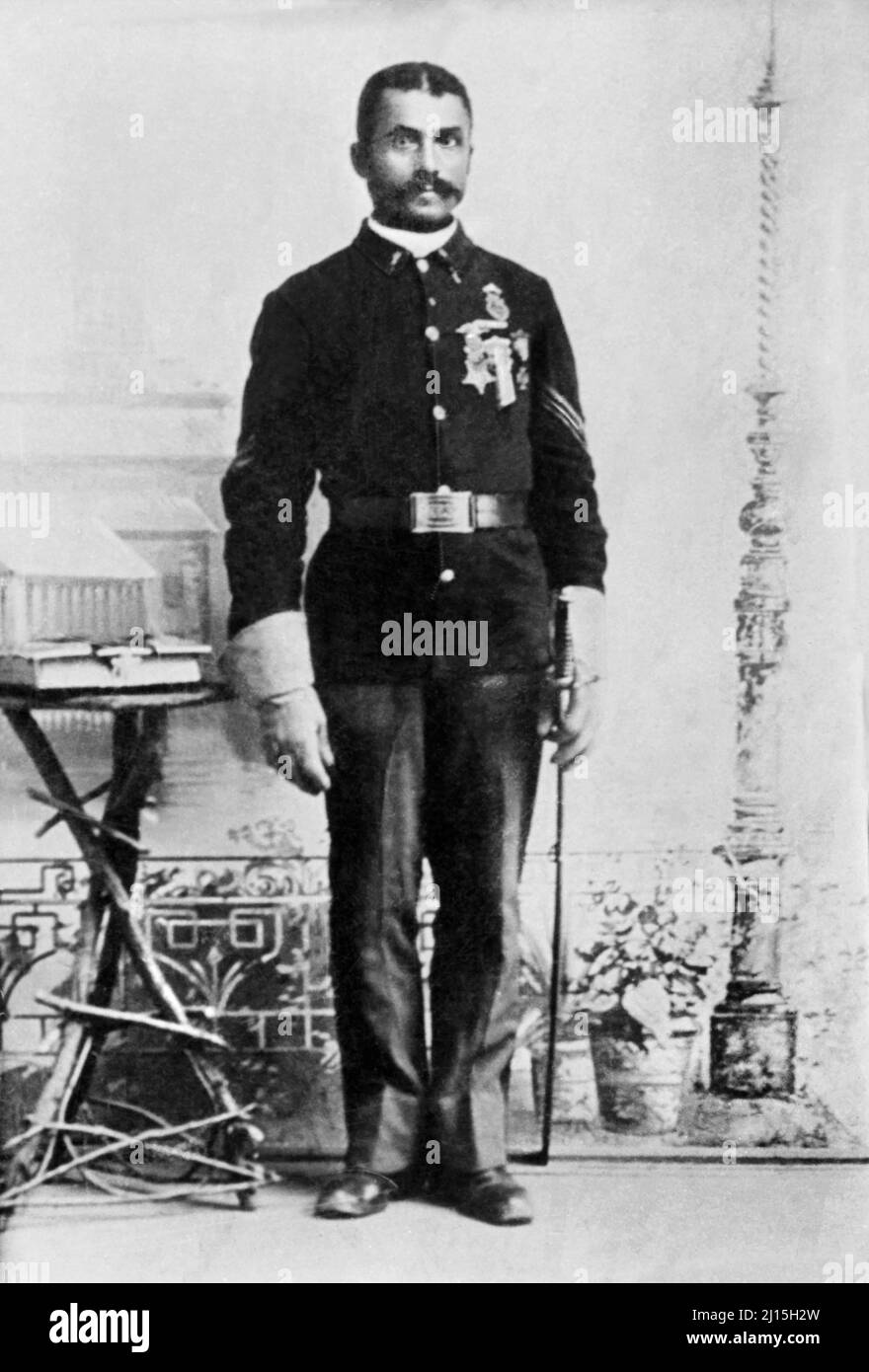 Brent Woods (1855-1906), African American Buffalo Soldier nell'Esercito degli Stati Uniti e destinatario della Medaglia d'onore per le sue azioni nella battaglia del 1881 al Gavilan Canyon, W.E.B. Collezione du Bois Foto Stock
