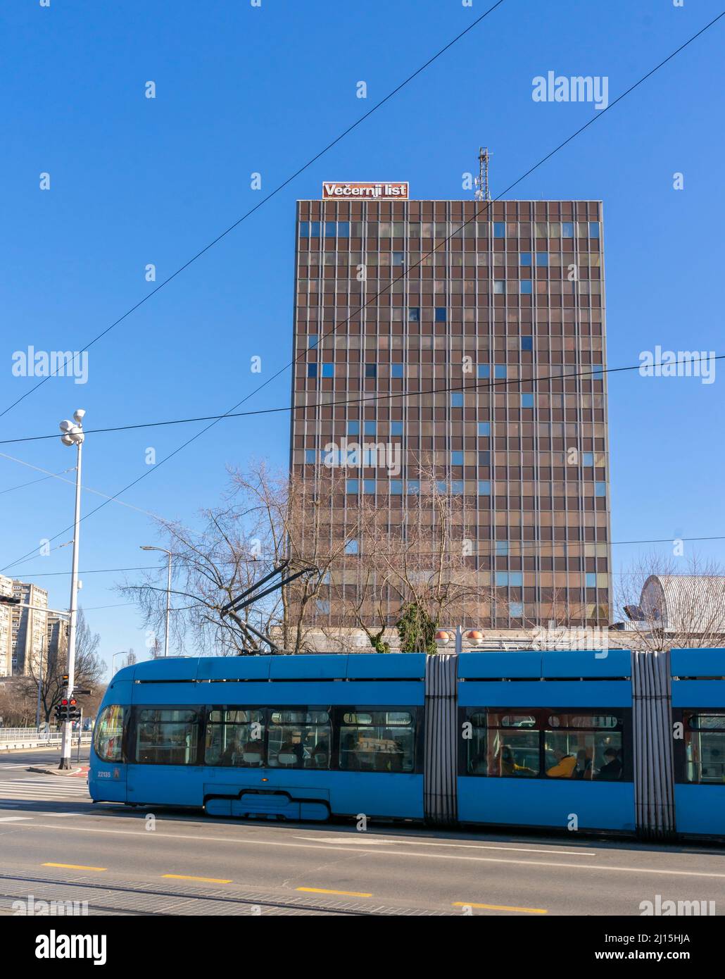 Vjesnik, 1972. Zageb architettura modernista. Croazia Foto Stock