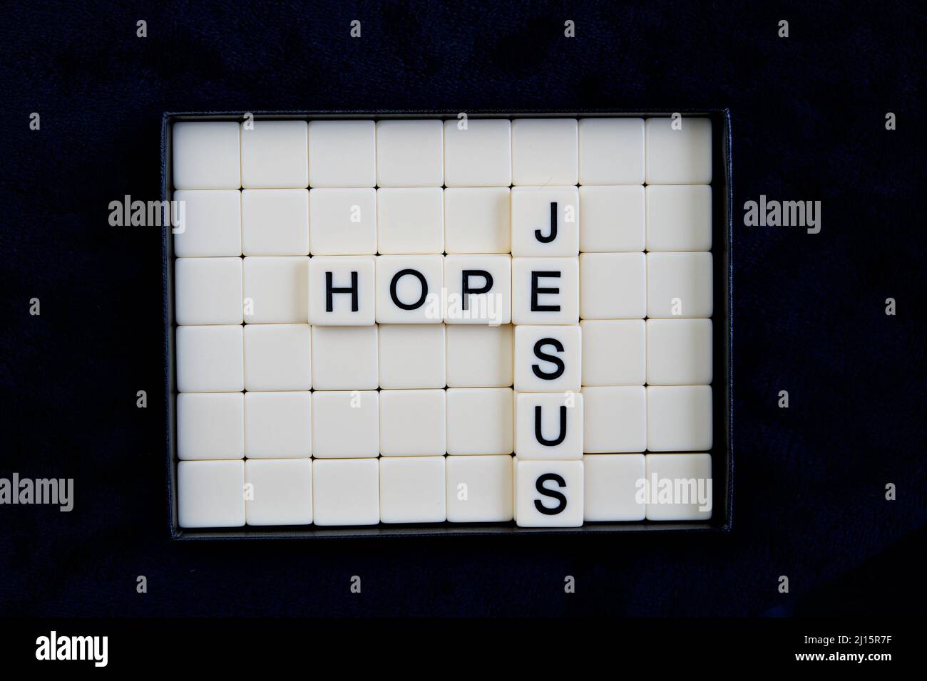 Speranza e Gesù: Parole costituite da combinazioni di lettere Foto Stock
