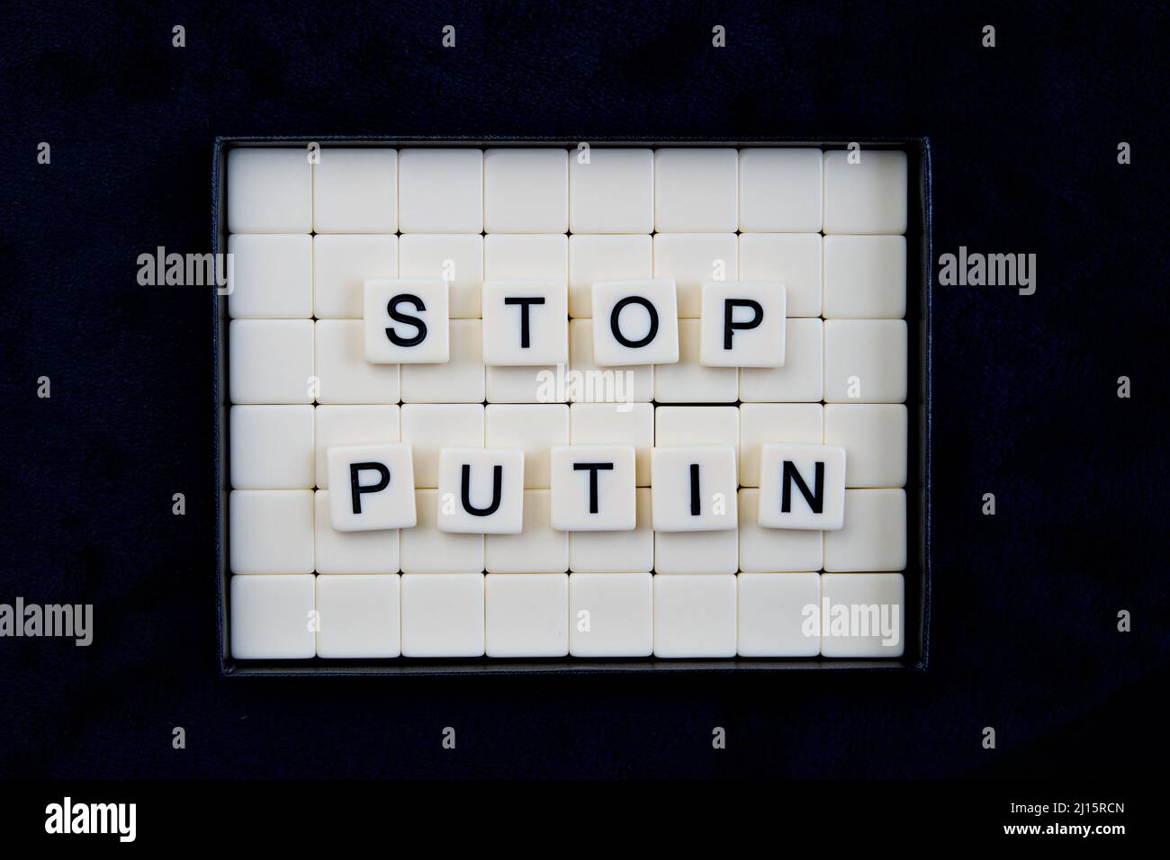 Stop Putin: Parole costituite da combinazioni di lettere Foto Stock