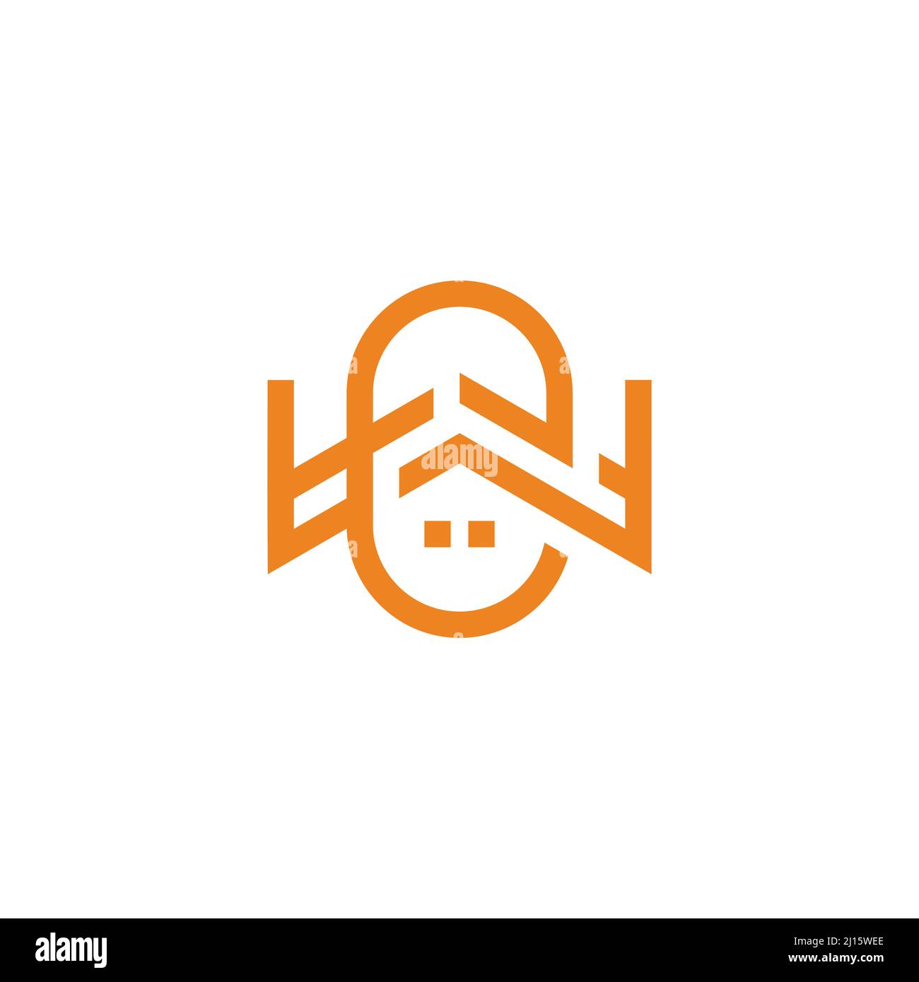 lettera noi tetto finestra home geometrico linea logo vettore Illustrazione Vettoriale