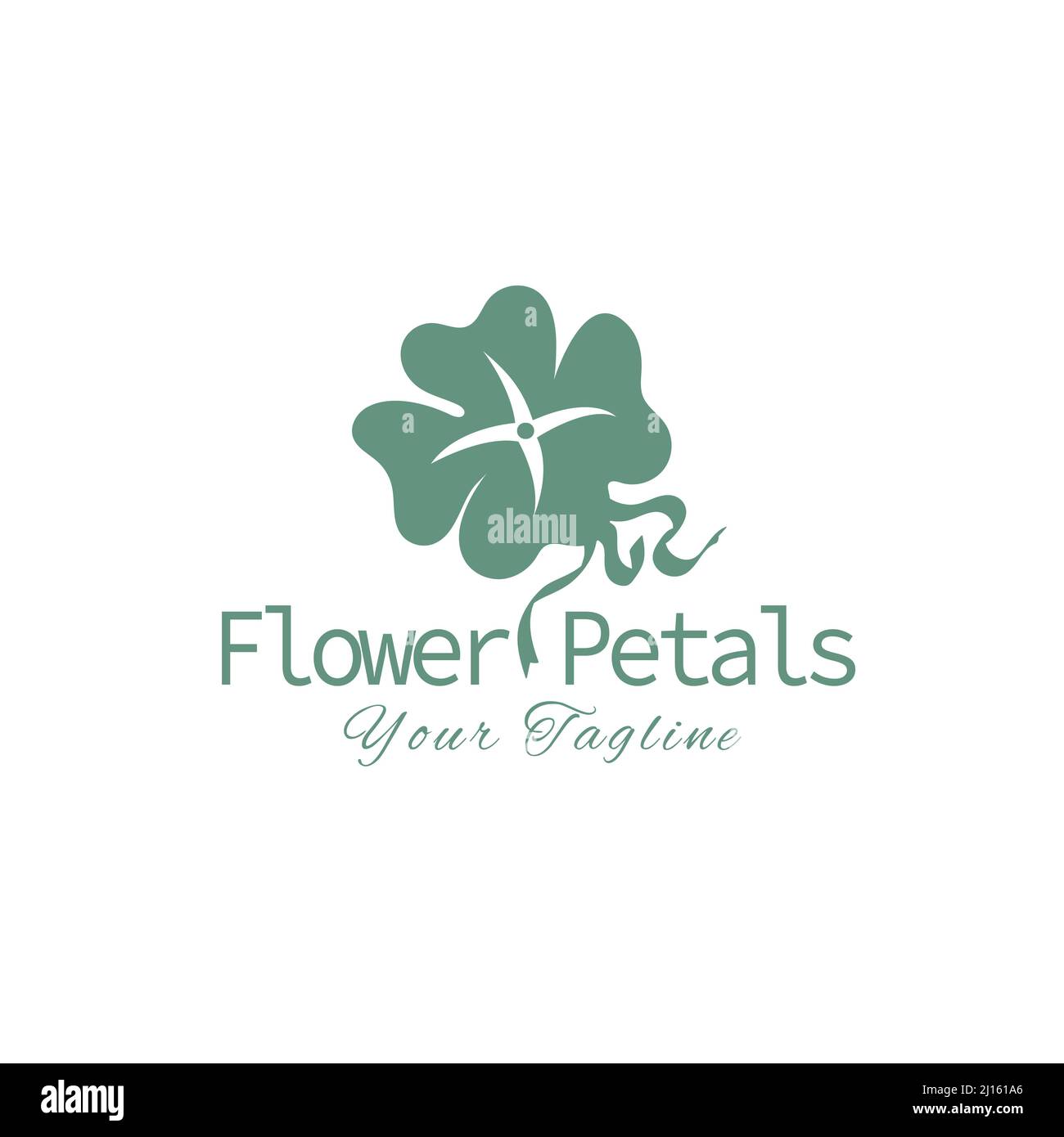 Logo vettoriale di disegno floreale disegnato a mano. Splendidi elementi di design floreali Illustrazione Vettoriale