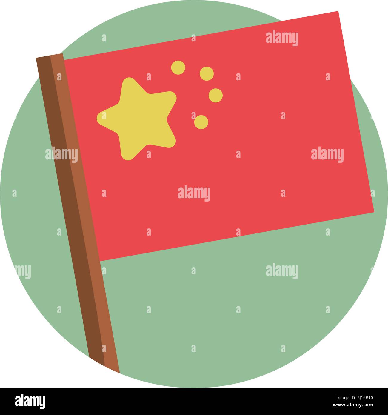 Bandiera cinese in design piatto. Vettori modificabili. Illustrazione Vettoriale