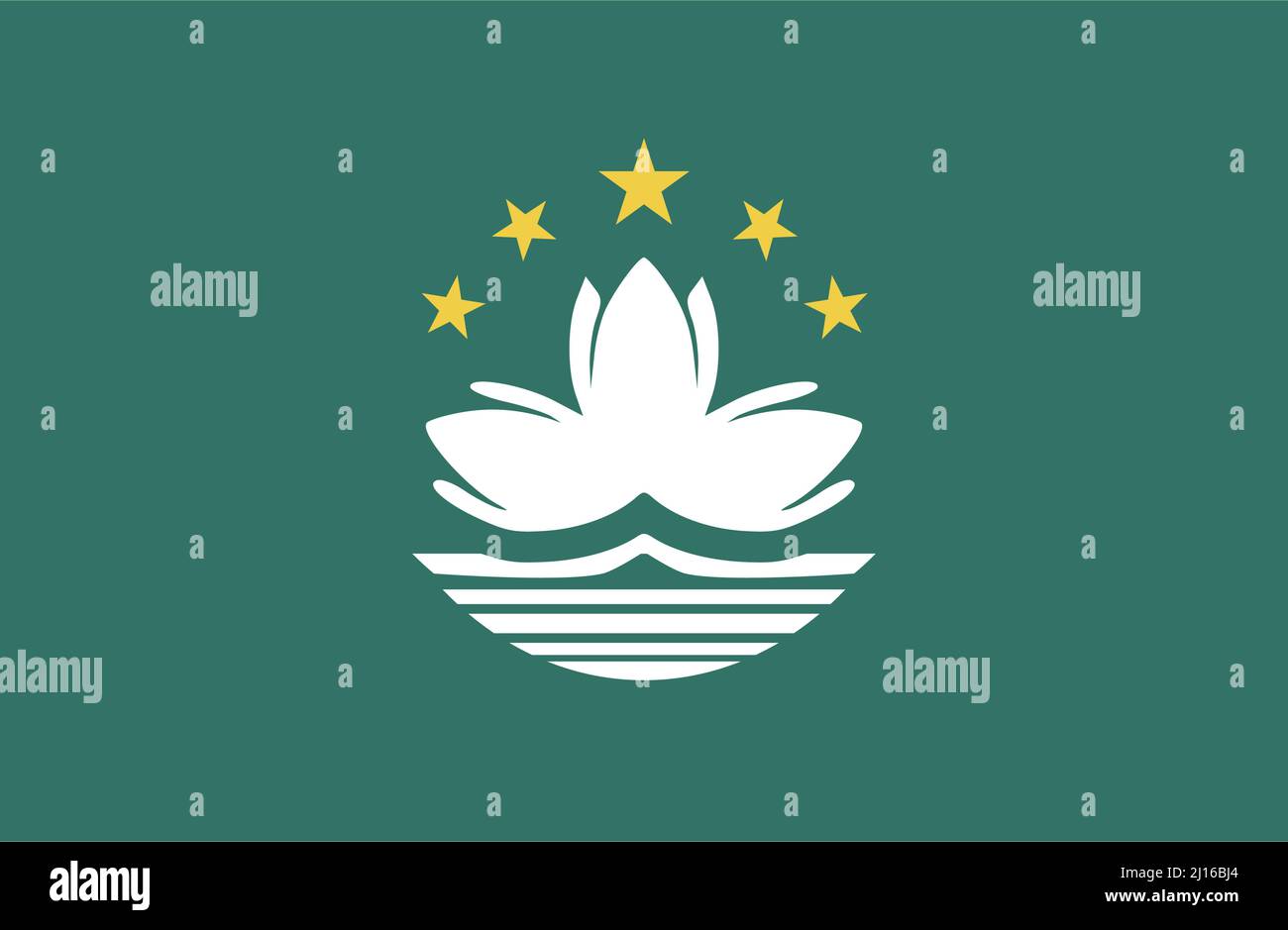 Bandiera nazionale di Macao. Vettori modificabili. Illustrazione Vettoriale