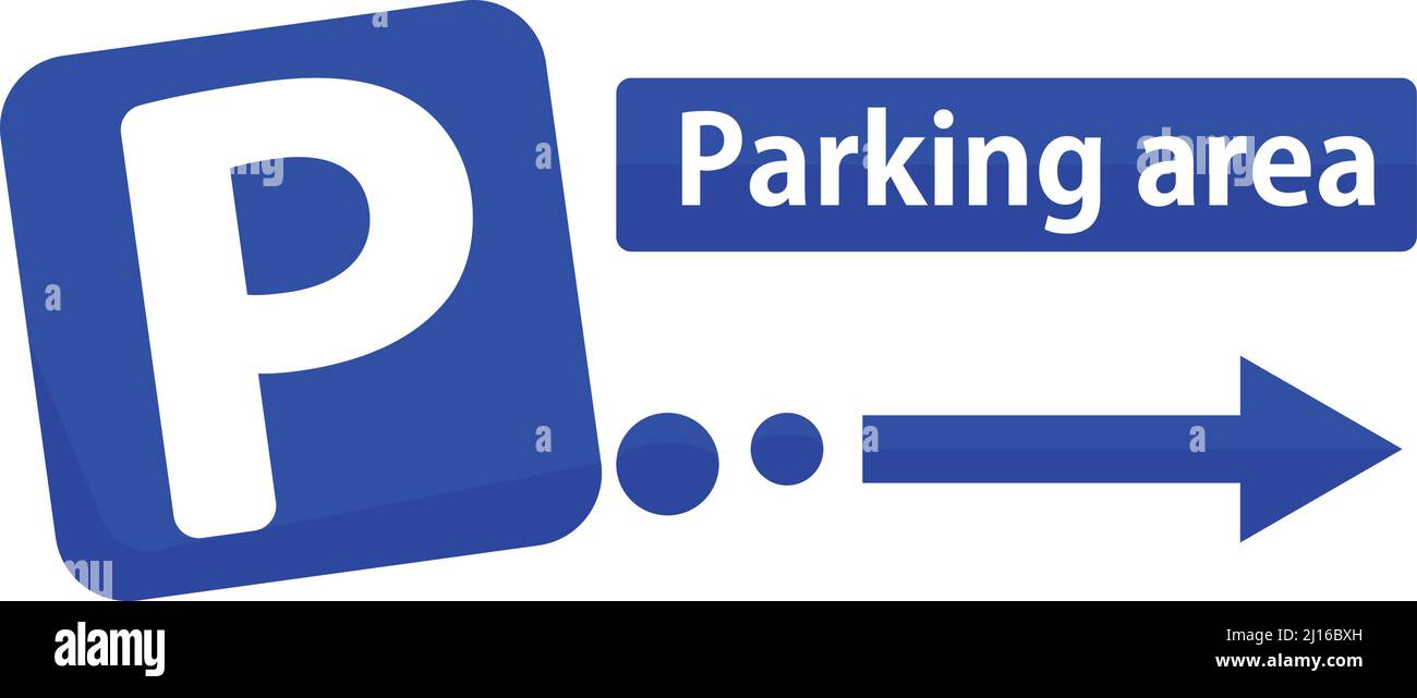 Logo dell'area di parcheggio e icona del segnale di parcheggio. Vettore modificabile. Illustrazione Vettoriale