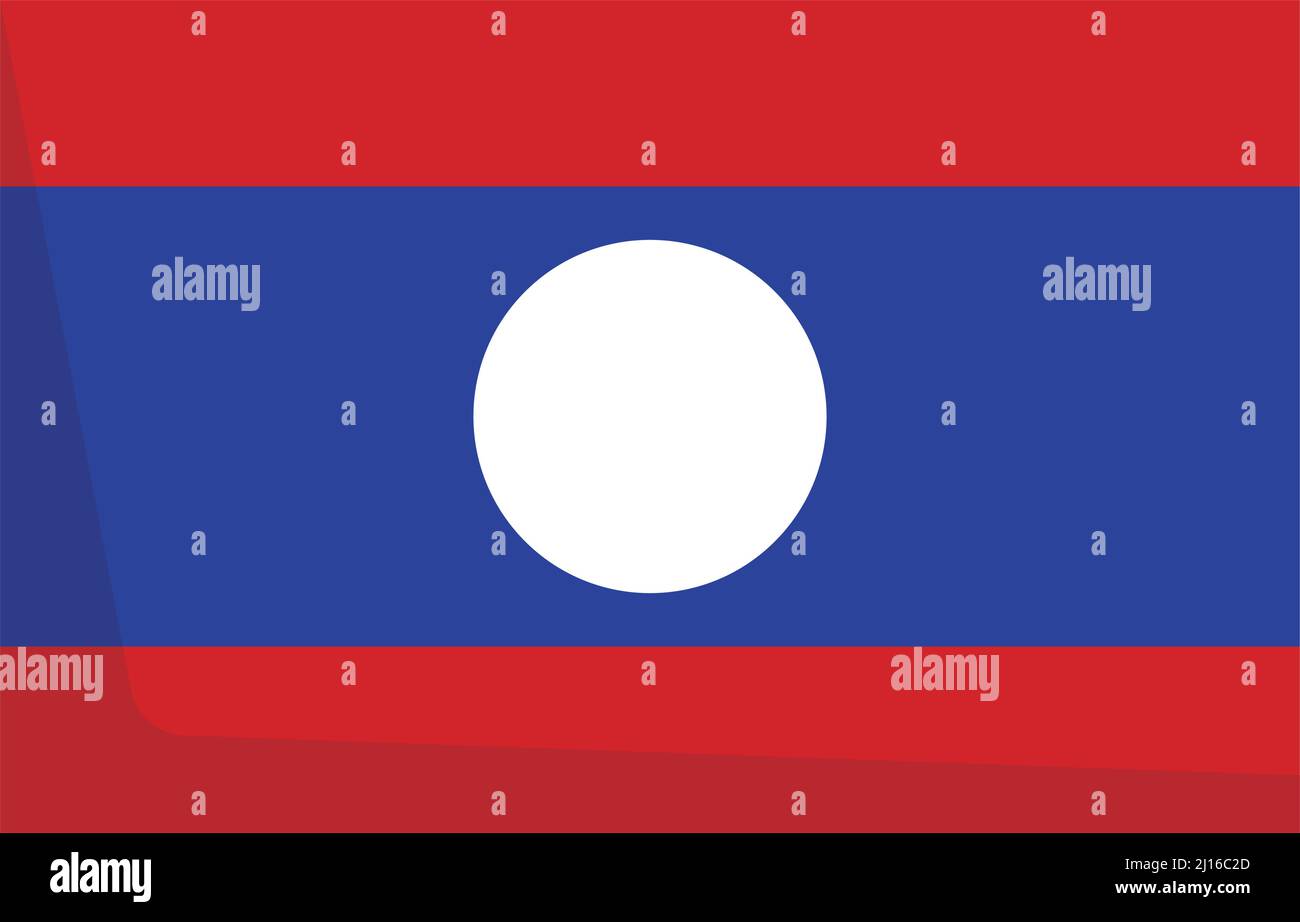 La bandiera nazionale del Laos. Vettori modificabili. Illustrazione Vettoriale