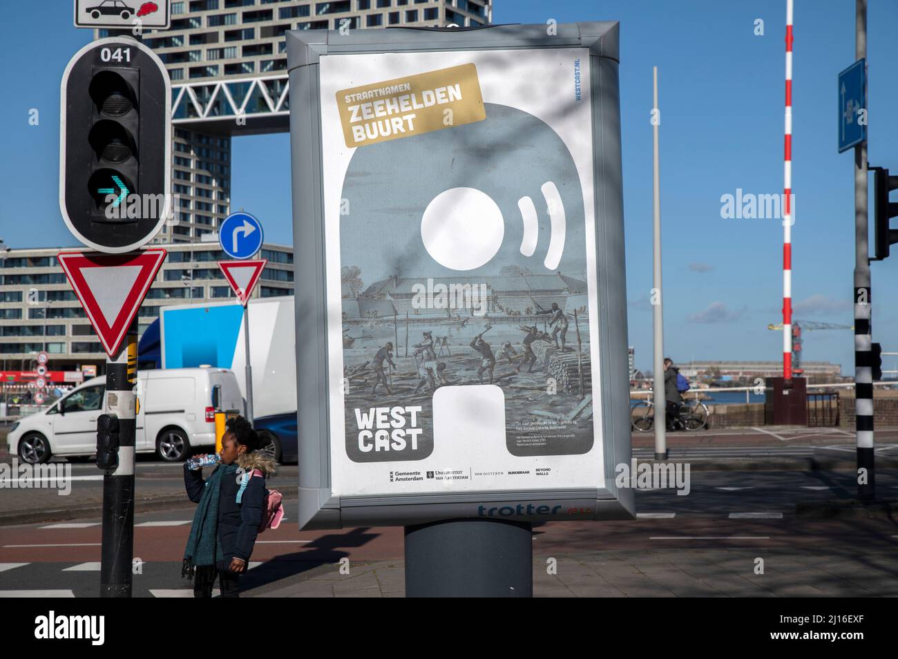 Billboard West Cast Straatnamen Zeehelden Buurt ad Amsterdam Paesi Bassi 17-3-2022 Foto Stock