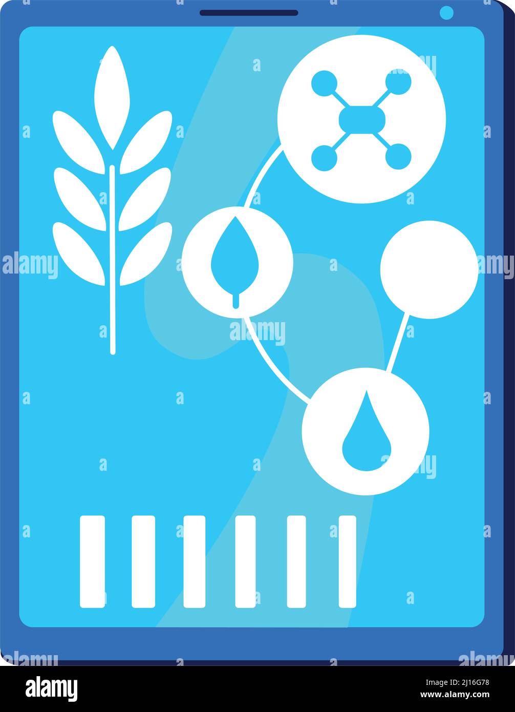 Dispositivo per oggetti vettoriali a colori semi-piatti per agricoltura intelligente Illustrazione Vettoriale