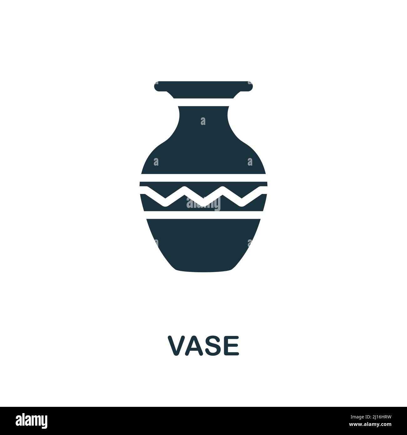 Icona vaso. Icona Monochrome Simple Vase per modelli, web design e infografiche Illustrazione Vettoriale