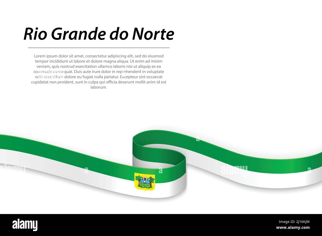 Il nastro ondulato o la bandiera del Rio Grande do Norte è uno stato del Brasile Illustrazione Vettoriale