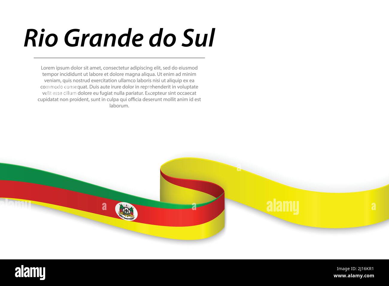 Il nastro ondulato o la bandiera del Rio Grande do sul è uno stato del Brasile Illustrazione Vettoriale