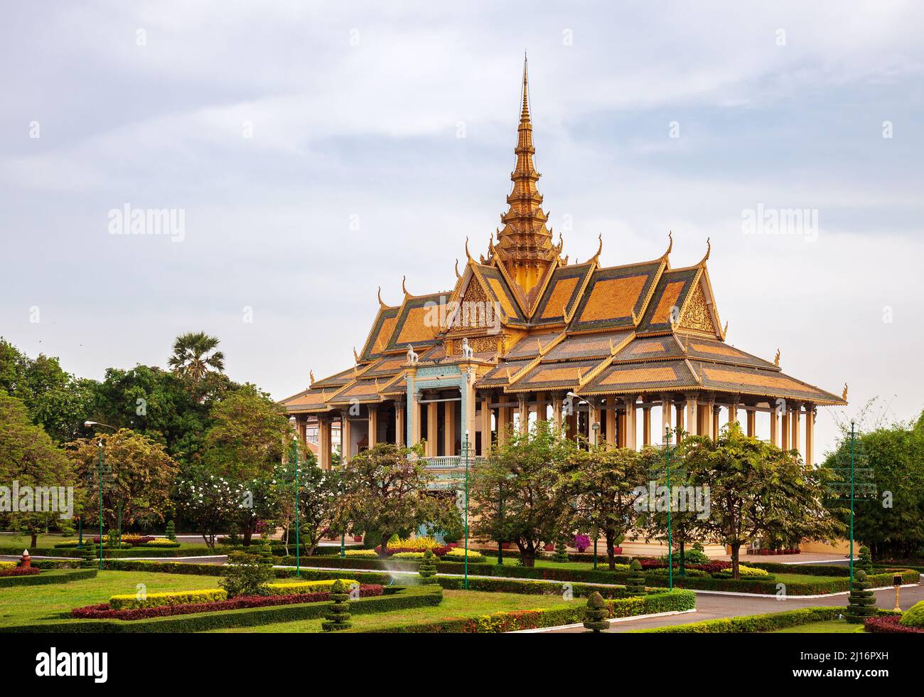 Palazzo reale a Phnom Penh, Cambogia. Chanchhaya o Moonlight Pavilion Foto Stock