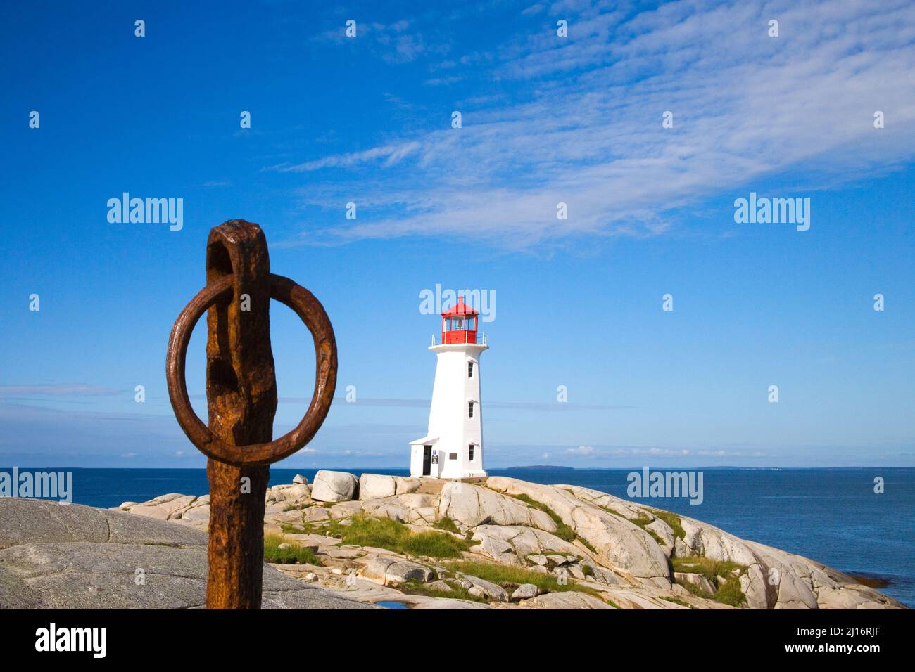 il faro di peggys baia nova scotia canada Foto Stock