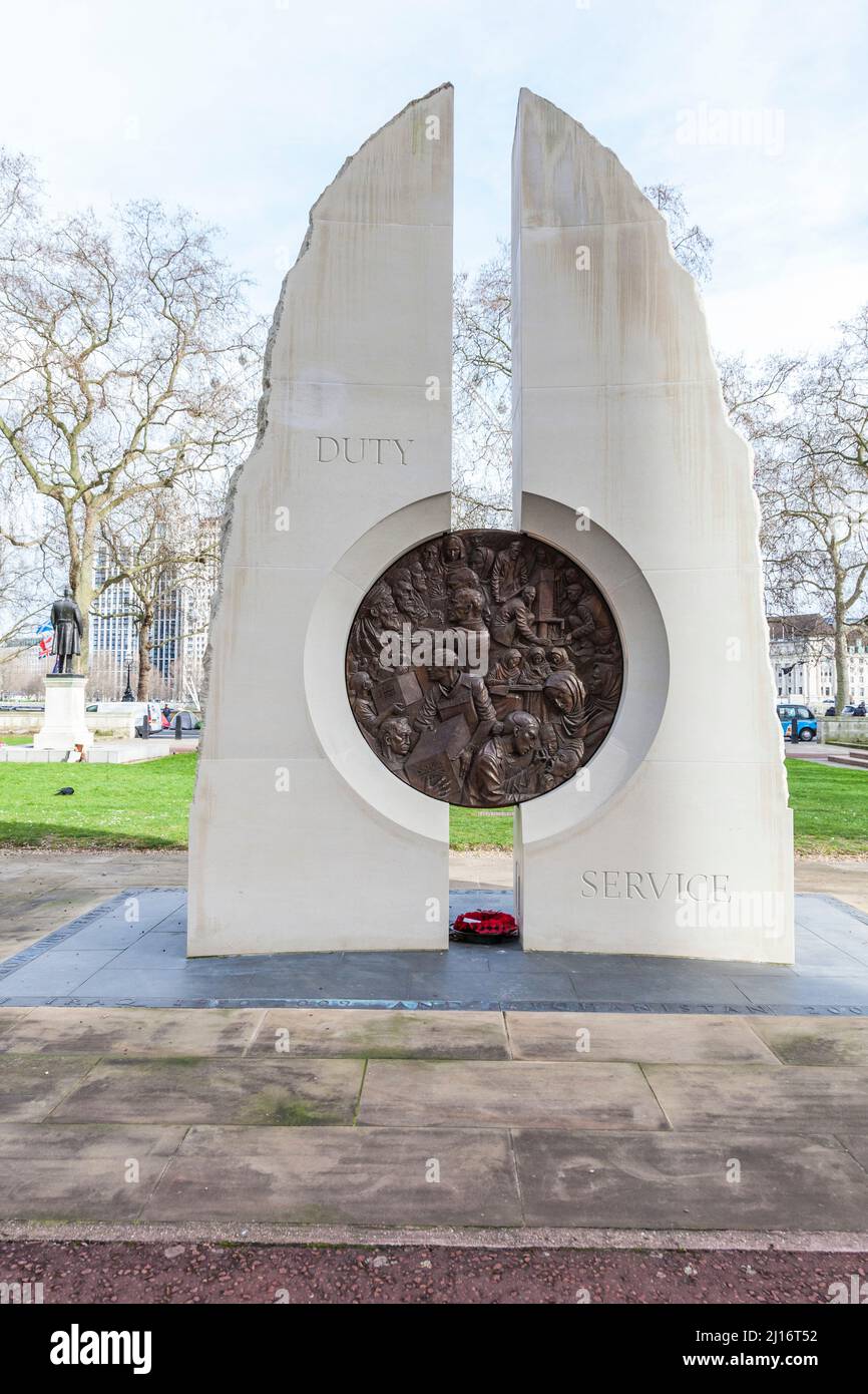 Embankment Gardens, Londra, UK.Memorial a tutti i militari e civili britannici che hanno servito nella guerra in Iraq, Afghanistan e il Golfo Foto Stock