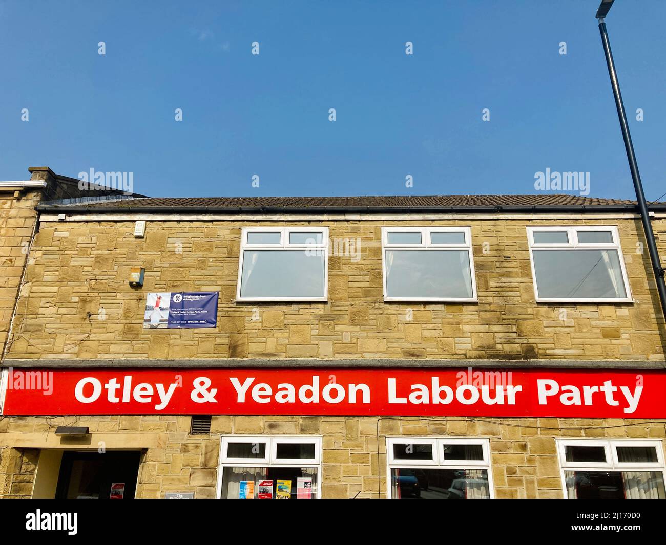 Otley e Yeadon Labour Party, un ramo locale del Partito laburista un'organizzazione politica nel Regno Unito. Foto Stock